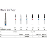 MILTEX Diamond Bur, Round End Taper (850), Diameter= 18, Medium Grit, Blue Band. MPN: 850/018