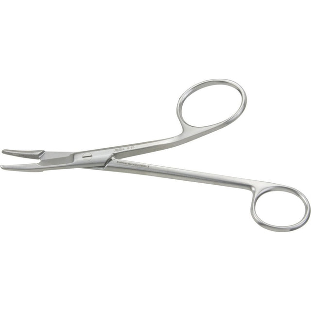 Miltex Gillies-Sheehan Needle Holder with Suture Scissors, 6½" (16.5 cm), Curved, One Fenestrated Jaw. MPN: 8-59