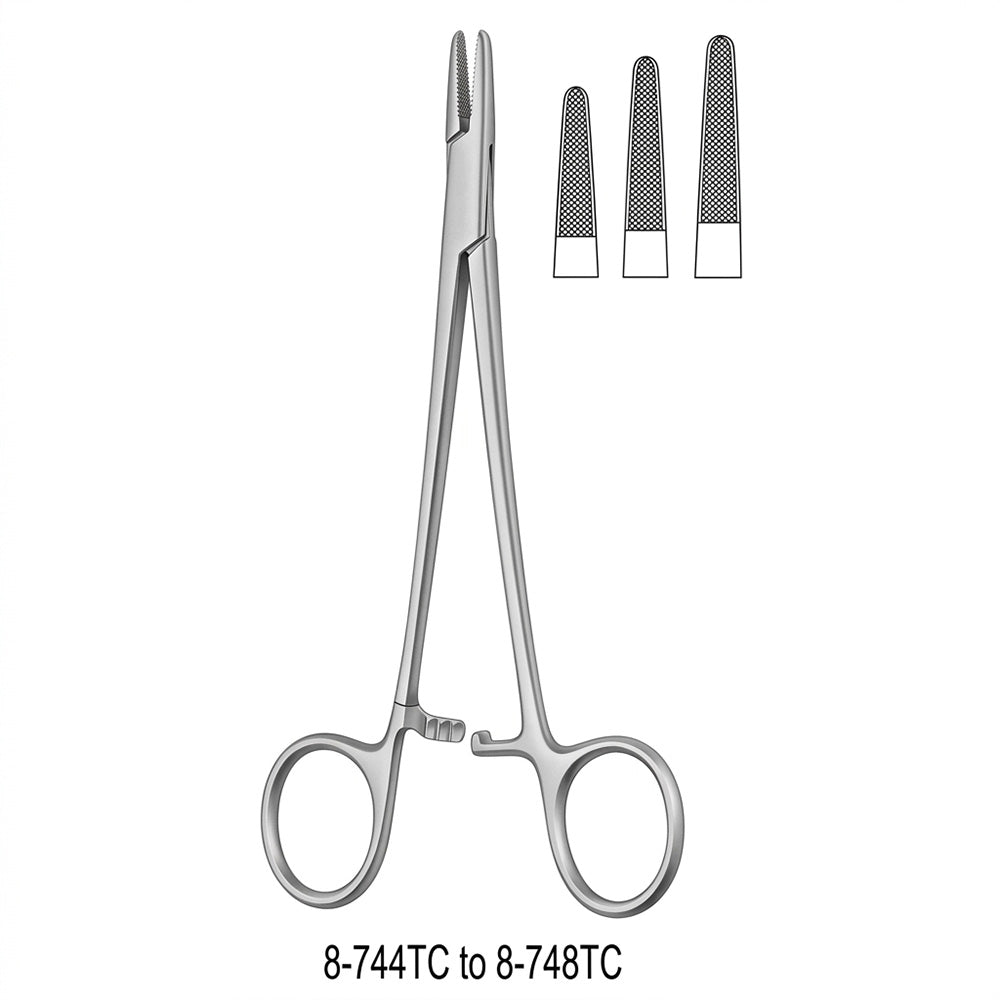 Miltex Mayo-Hegar Quick Release Needle Holder, 6¼" (16 cm), Serrated Jaws, Tungsten Carbide. MPN: 8-744TC