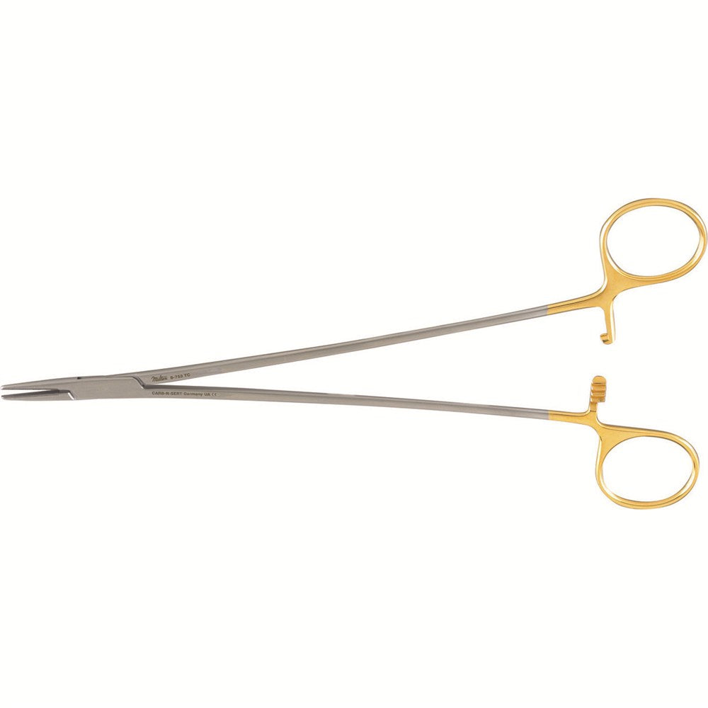 Miltex Crile-Wood Quick Release Needle Holder, 9" (23 cm), Serrated Jaws, Tungsten Carbide. MPN: 8-753TC