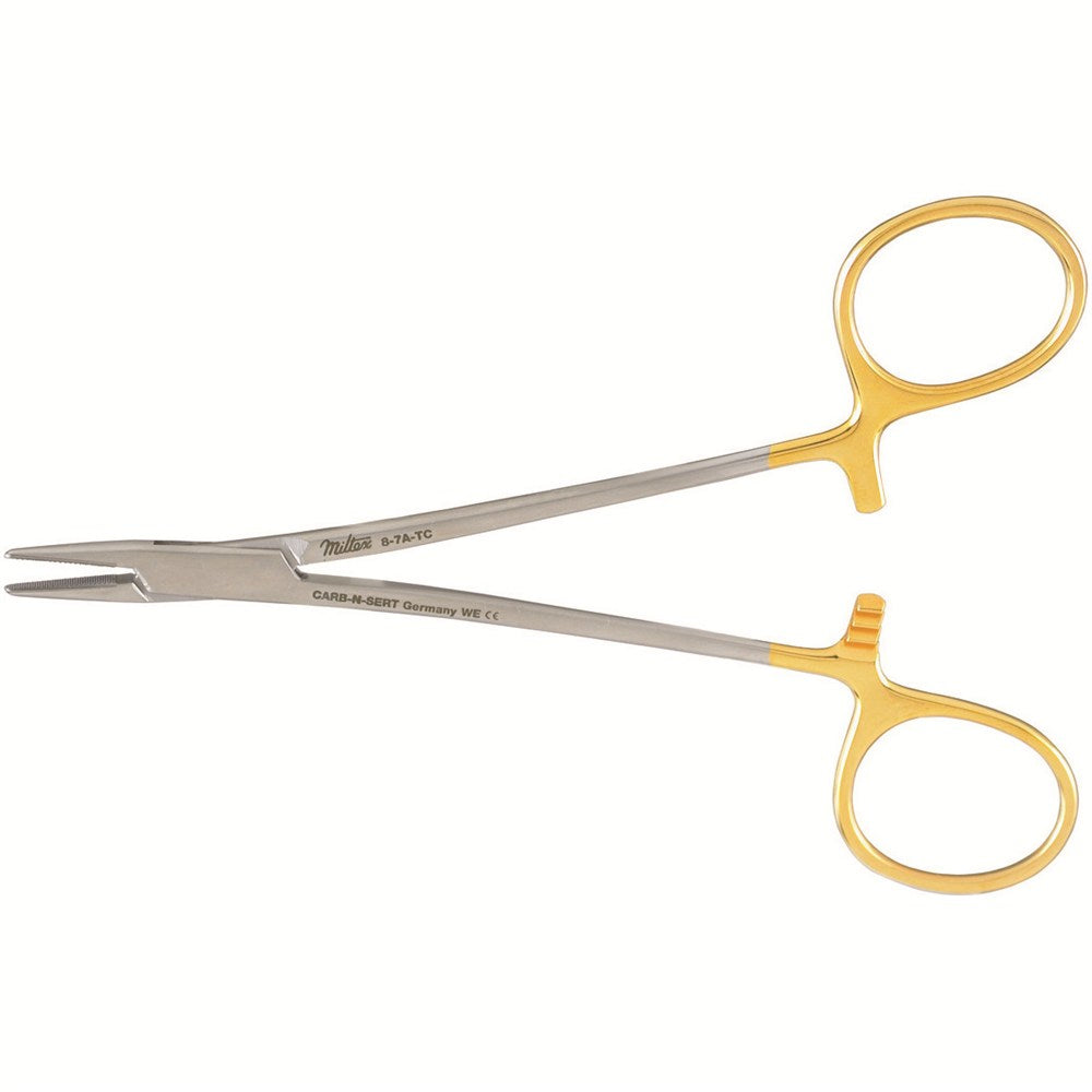 Miltex Webster Needle Holder, 4⅞" (12.5 cm), Extra Delicate Serrated Jaws, Tungsten Carbide. MPN: 8-7A-TC