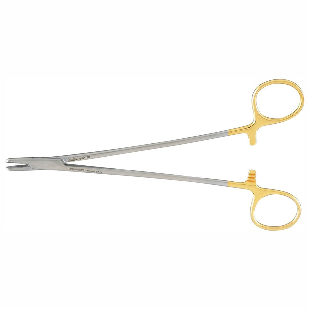 Miltex New Orleans Needle Holder, 7" (18 cm), Serrated Jaws, Tungsten Carbide. MPN: 8-81TC