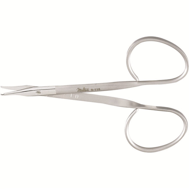 MILTEX Reeh Stitch Scissors, Sharp Pointed Tips, Small Hook On 1 Blade, Ribbon Style Handles, 3-3/4". MPN: 9-115