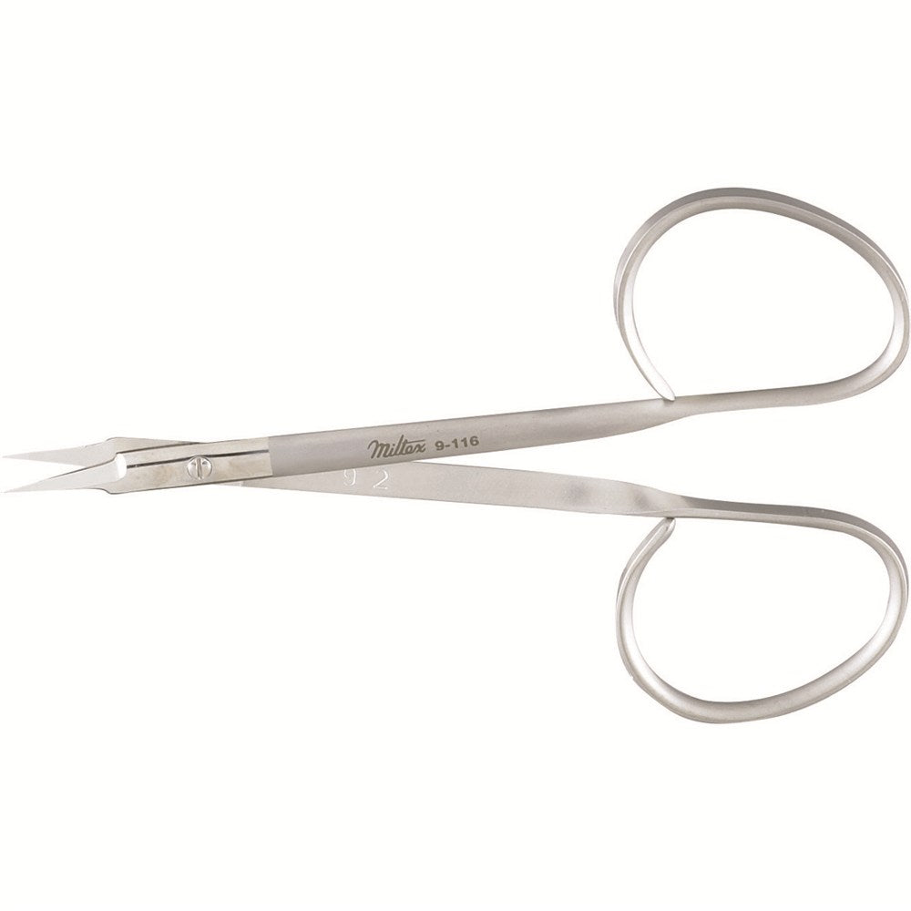 MILTEX Stitch Scissors, Curved, Sharp Pointed Tips, Ribbon Style Handles, 3 2/3". MPN: 9-116
