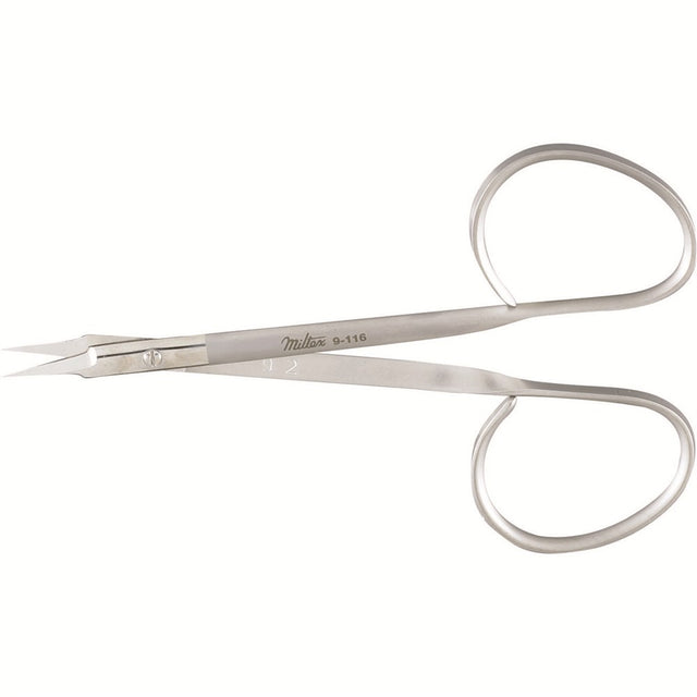 MILTEX Stitch Scissors, Curved, Sharp Pointed Tips, Ribbon Style Handles, 3 2/3". MPN: 9-116
