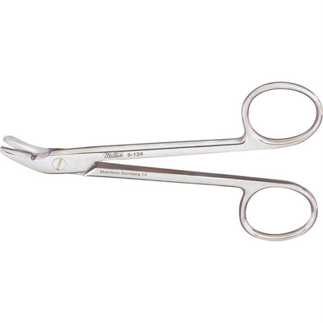 MILTEX Wire Cutting Scissors, 4-3/4" (122mm), angled to side, one serrated blade. MPN: 9-124