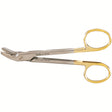 MILTEX Wire Cutting Scissors, 4-7/8" (124mm), Tungsten Carbide, angled to side, one serrated blade. MPN: 9-124TC
