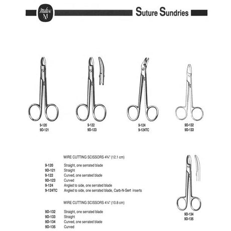 MILTEX Wire Cutting Scissors, 4-3/4" (120mm), Curved, Smooth Blades. MPN: 9D-123 - Image 3