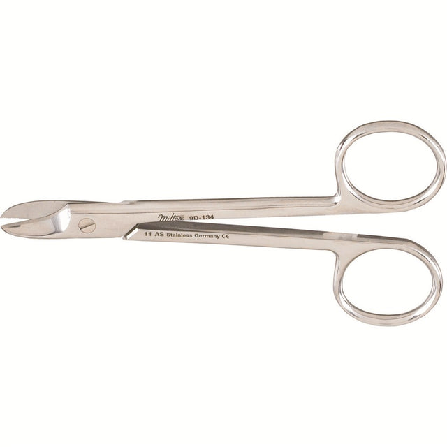 MILTEX Wire Cutting Scissors, 4-3/8" (110mm), curved, one serrated blade. MPN: 9D-134