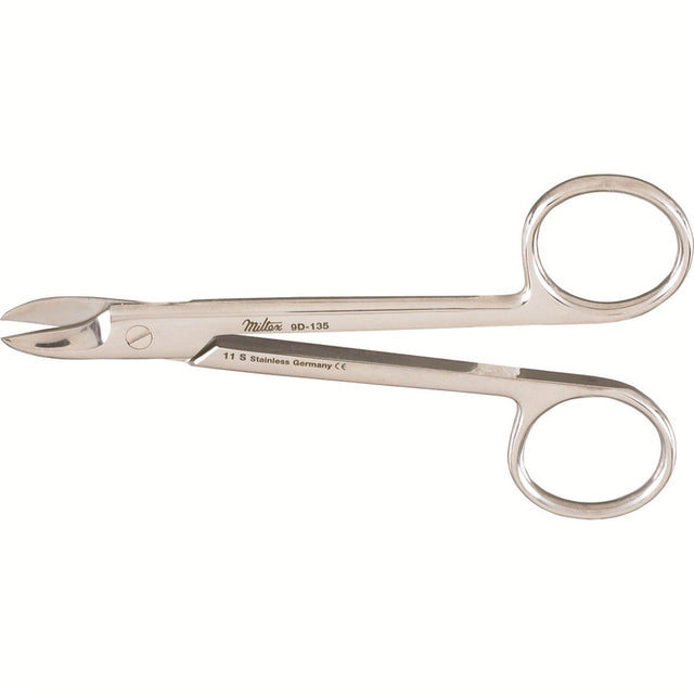 MILTEX Wire Cutting Scissors, 4-3/8" (110mm), Curved, Smooth Blades. MPN: 9D-135