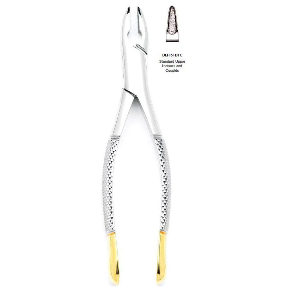 MILTEX 1 Standard Tooth Extracting Forceps, serrated, carbide beaks. MPN: DEF1STDTC - Image 2