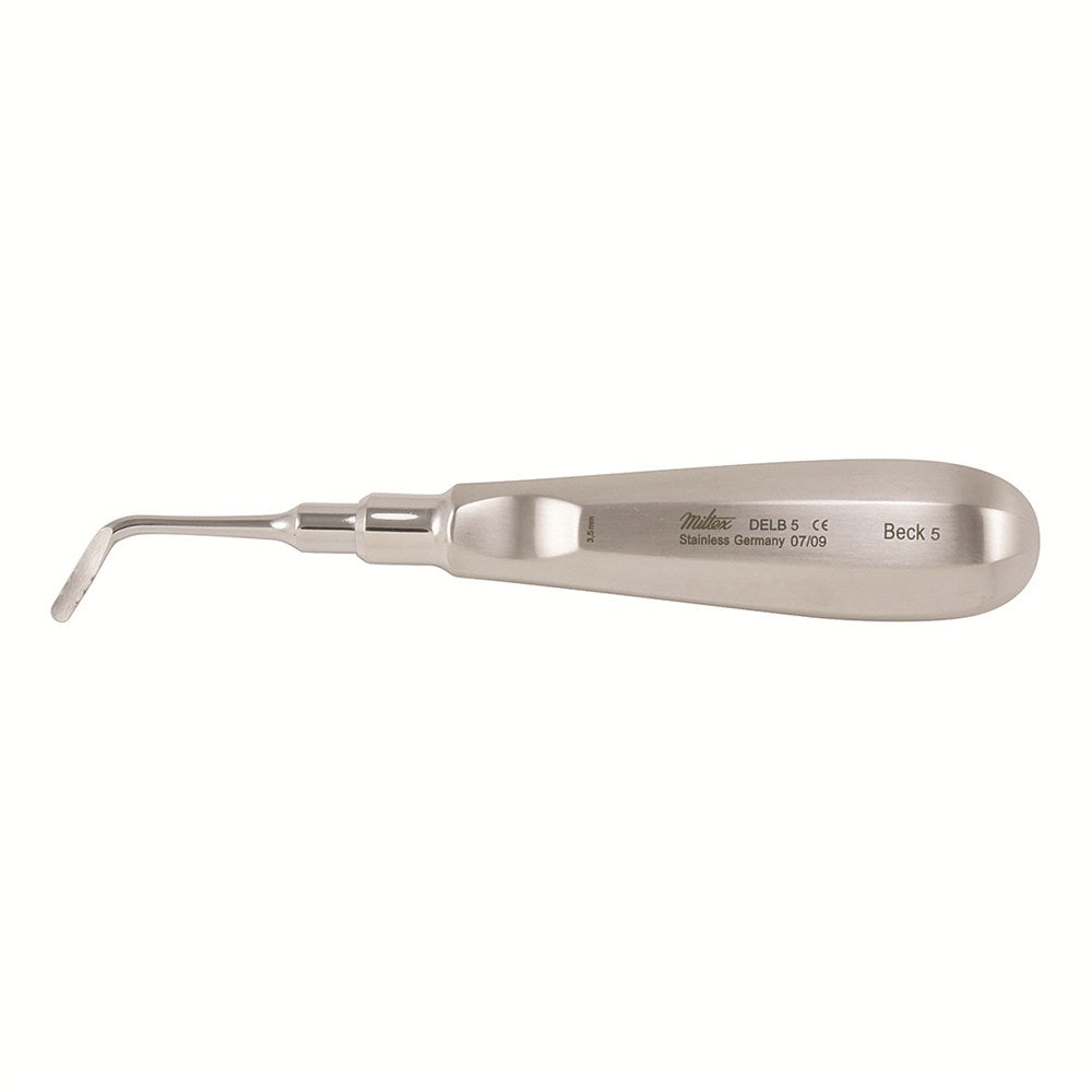 MILTEX Dental Root Elevator Beck CV 3.5mm Curved Left Tip. MPN: DELB5