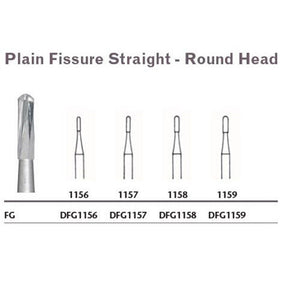 MILTEX Tungsten Carbide Bur, Plain Fissure Straight - Round Head, Friction Grip. MPN: DFG1158