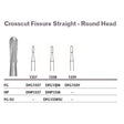 MILTEX Tungsten Carbide Bur, Crosscut Fissure Straight - Round Head, Friction Grip-Bulk. MPN: DFG1557-CL