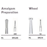 MILTEX Tungsten Carbide Bur, Amalgam Preparation, Friction Grip-Bulk (100/pk). MPN: DFG245-CL