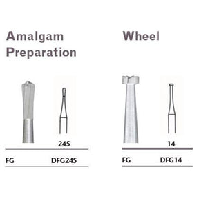 MILTEX Tungsten Carbide Bur, Amalgam Preparation, Friction Grip-Bulk (100/pk). MPN: DFG245-CL