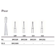 MILTEX Tungsten Carbide Bur, Pear, Friction Grip-Bulk (100/pk). MPN: DFG330-CL