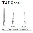 MILTEX Trimming & Finishing Bur, Cone, 7204, Friction Grip, 19 mm long. MPN: DFG7204-5