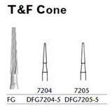 MILTEX Trimming & Finishing Bur, Cone, 7205, Friction Grip, 19 mm long. MPN: DFG7205-5