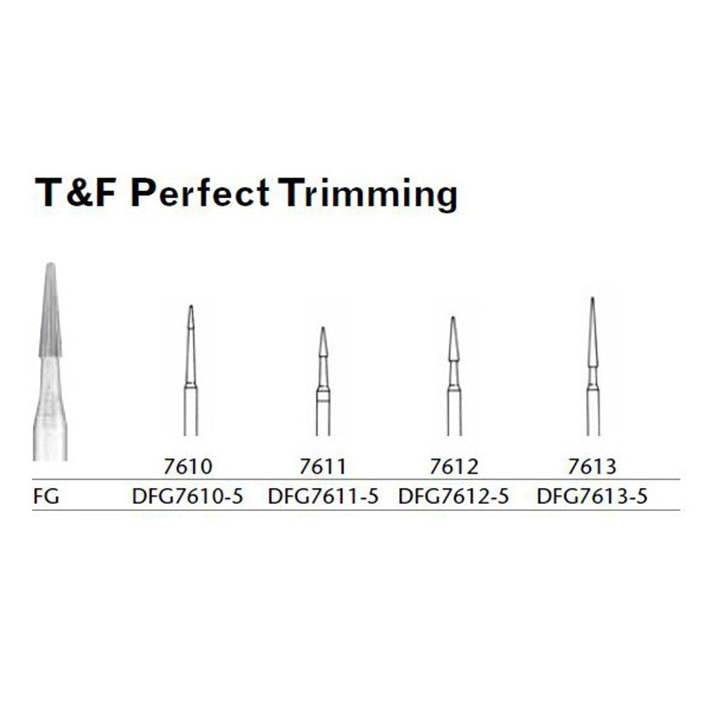 MILTEX Trimming & Finishing Bur, Perfect Trimming, 7613, Friction Grip, 19 mm long. MPN: DFG7613-5