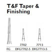 MILTEX Trimming & Finishing Bur, Taper & Finishing, 7702, Friction Grip, 19 mm long. MPN: DFG7702-5