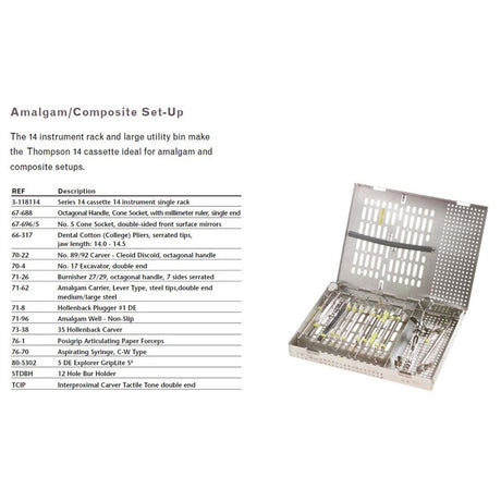 MILTEX Amalgam/Composite Dental Instrument Setup. MPN: IS106 - Image 2
