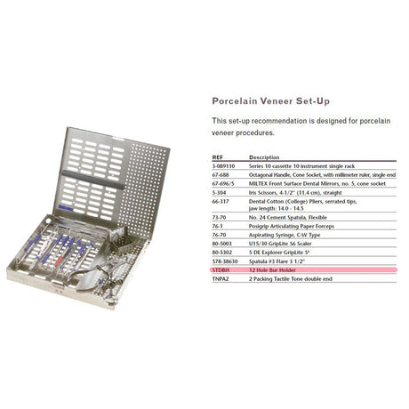MILTEX Porcelain Veneer Dental Instrument Setup. MPN: IS109 - Image 2