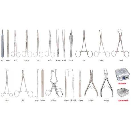 MILTEX Podiatry Bunion Instrument Setup. MPN: IS125