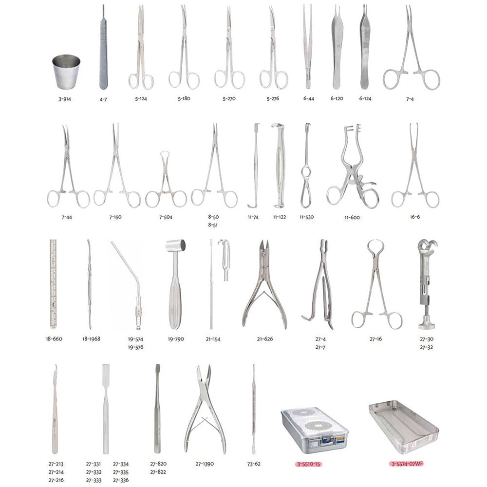 MILTEX Podiatry Small Bone Instrument Setup. MPN: IS129