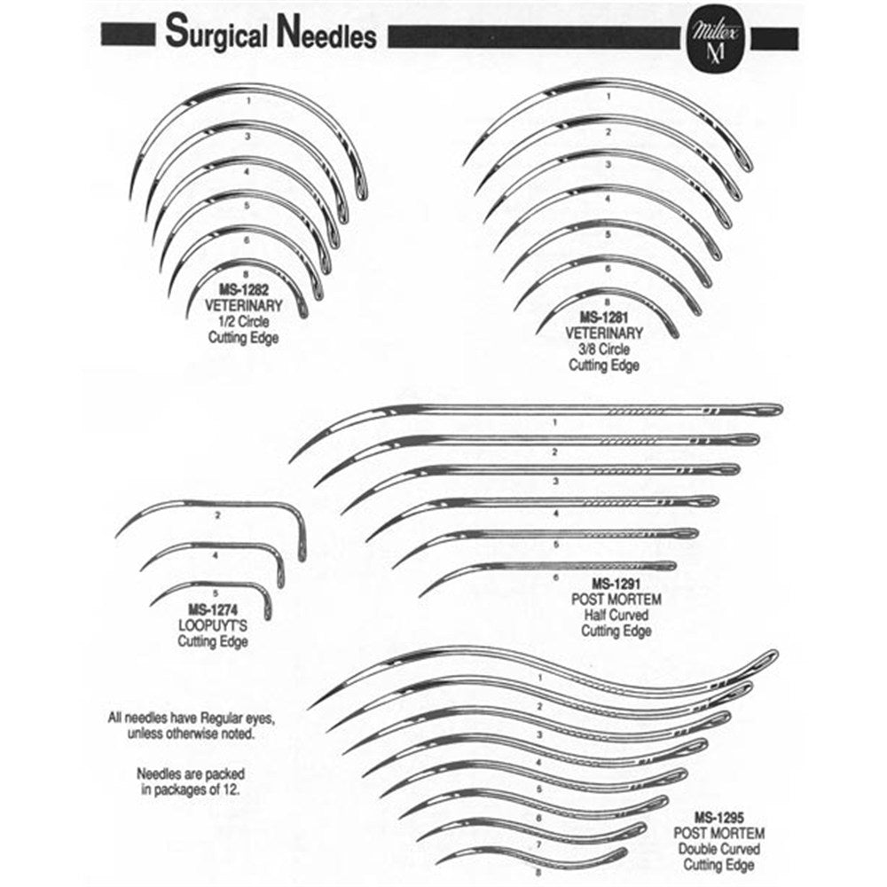 Miltex Post Mortem Needle, Size 1, Double Curved, Cutting Edge, 12/pk. MPN: MS1295-1 - Image 2