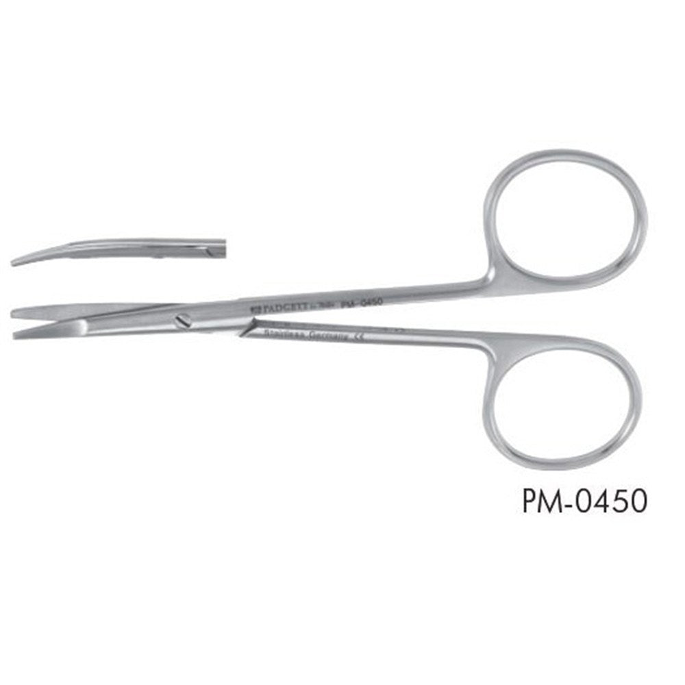 PADGETT Kilner Scissors, Curved with Flattened Blunt Tips, Length= 4-1/2" (114 mm). MPN: PM-0450