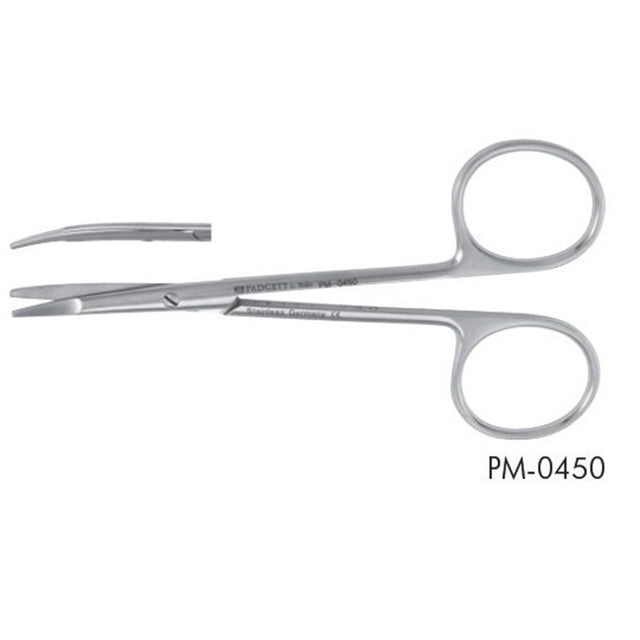 PADGETT Kilner Scissors, Curved with Flattened Blunt Tips, Length= 4-1/2" (114 mm). MPN: PM-0450