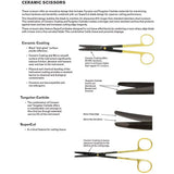 PADGETT Gorney Ceramic Scissors, SuperCut, Tungsten Carbide, Straight, Blunt Flat Tips, Saber-Back Blades, L= 7-1/2" (191 mm). MPN: PM-21SC607CTC - Image 3