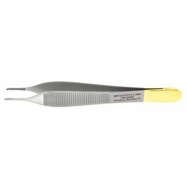 PADGETT Horton-Adson Tissue & Suture Forceps, 4-3/4" (120.6mm), Tungsten Carbide, 1x2 Teeth with Cross Serrated Tying Platform. MPN: PM-2503