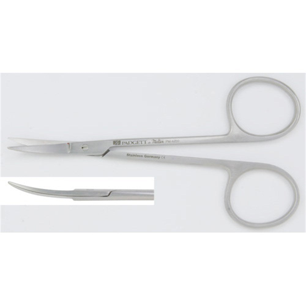 PADGETT Iris Scissors, Curved, Blunt/Blunt, Length= 4-1/2" (114 mm). MPN: PM-4250