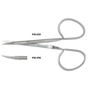 PADGETT Iris Scissors, Ribbon Type, Delicate, Curved, Sharp, Short Blades, Length= 3-3/4" (95 mm). MPN: PM-4702
