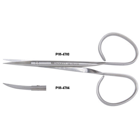 PADGETT Iris Scissors, Ribbon Type, Delicate, Straight, Sharp, Long Blades, Length= 4" (102 mm). MPN: PM-4703