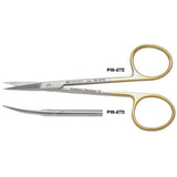 PADGETT Hood Iris Scissors, Tungsten Carbide, Curved, Square Shanks, Sharp, Length= 4-1/2" (114 mm). MPN: PM-4773