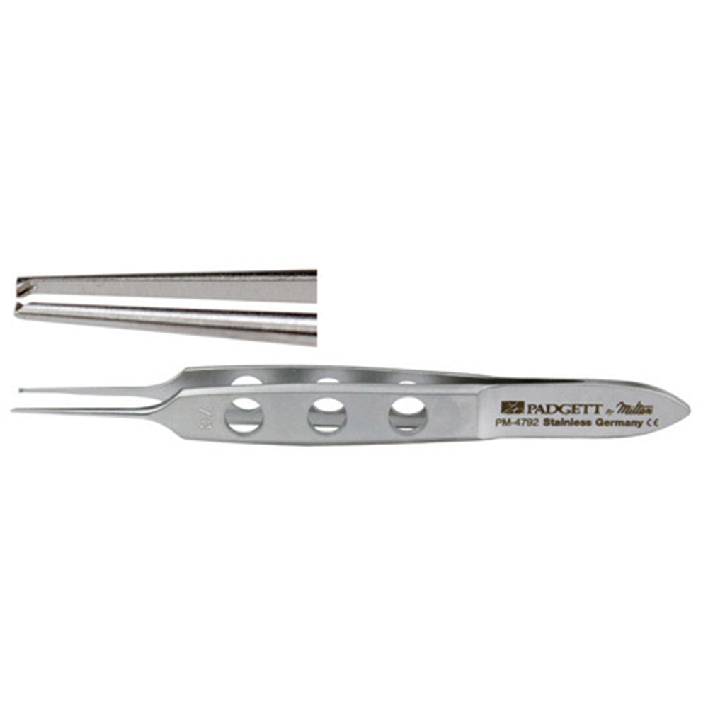 PADGETT Bishop-Harmon Iris Tissue Forceps, 1x2 Delicate Teeth, Length= 3-1/4" (83 mm), Jaw= 0.4 mm. MPN: PM-4792