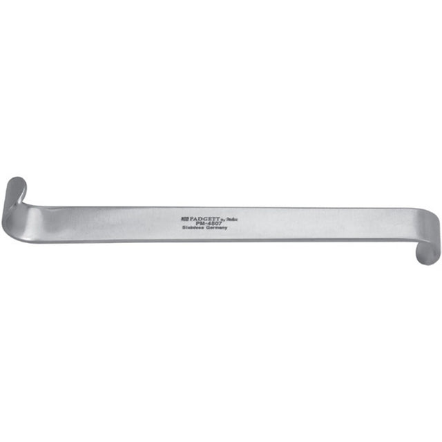 PADGETT "S" Retractor, Double-Ended, Length= 4-1/2" (114 mm), Retractor 1= 15 mm x 11 mm, Retractor 2= 14 mm x 10 mm. MPN: PM-4807
