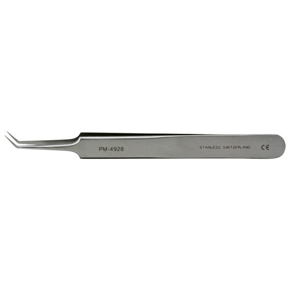 PADGETT Micro Surgical Forceps (Jeweler's Forceps), 4-3/8" (110mm), Angled. MPN: PM-4928