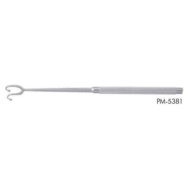 PADGETT Fomon Double Ball End Retractor, 2 Prong, Blunt Ball Ends with Round Knurled Handle, Length= 6-1/4" (159 mm), Width= 13 mm. MPN: PM-5381