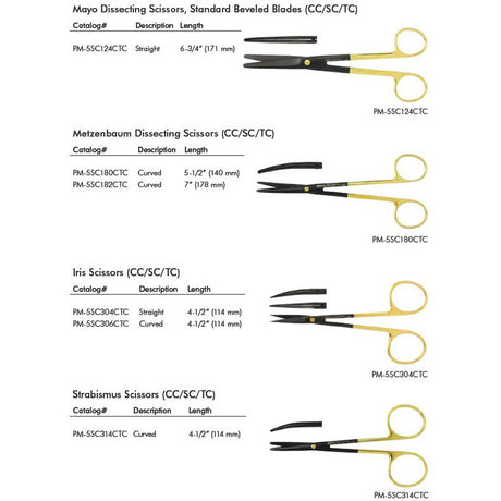 PADGETT Metzenbaum Dissecting Ceramic Scissors, SuperCut, Tungsten Carbide, Curved, L= 7" (178 mm). MPN: PM-5SC182CTC - Image 2
