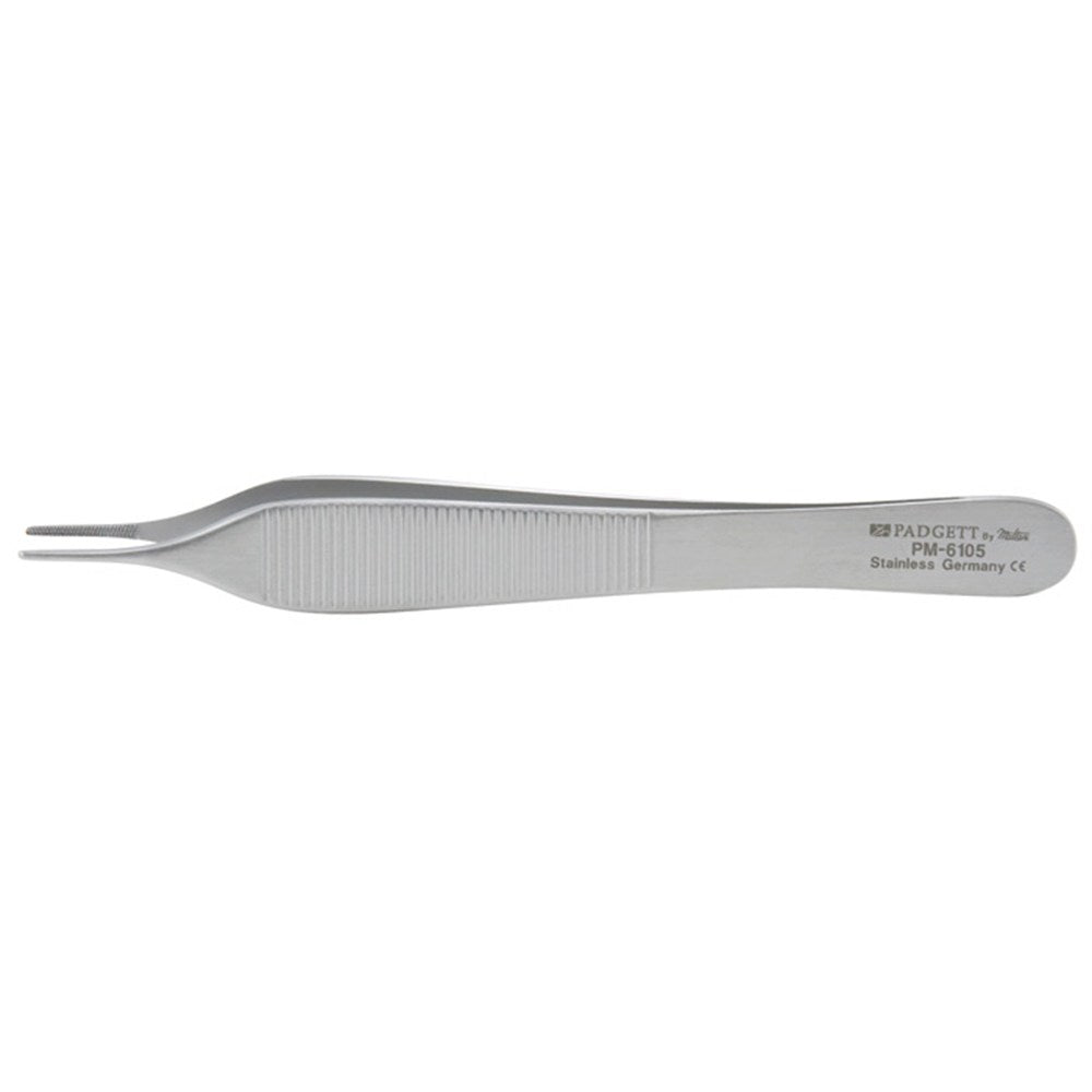 PADGETT Adson Dressing Forceps, Delicate, Cross-Serrated, Length= 4-3/4" (121 mm). MPN: PM-6105