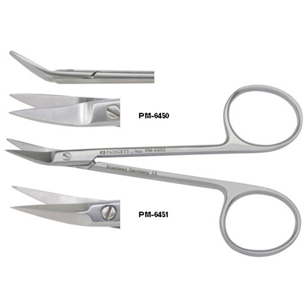PADGETT Converse Scissors, Angled, Semi-Sharp Tips, Flattened Thin Blades, Length= 4-1/8" (105 mm). MPN: PM-6450