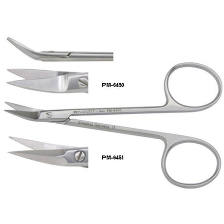 PADGETT Converse Scissors, Angled, Semi-Sharp Tips, Flattened Thin Blades, Length= 4-1/8" (105 mm). MPN: PM-6450