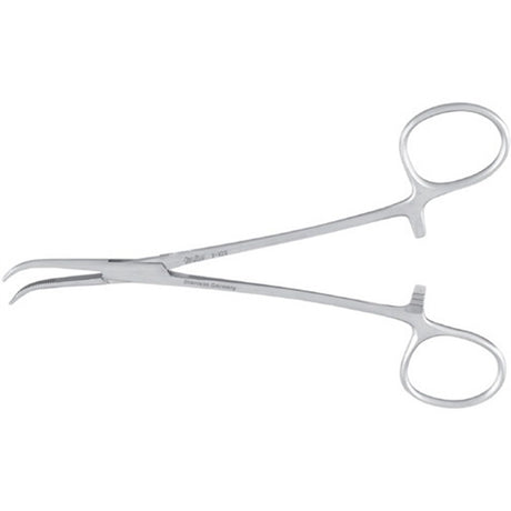 PADGETT Dandy Forceps, 4-3/4" (120mm), Curved Sideways, Cross Serrated Jaws. MPN: PM-7103
