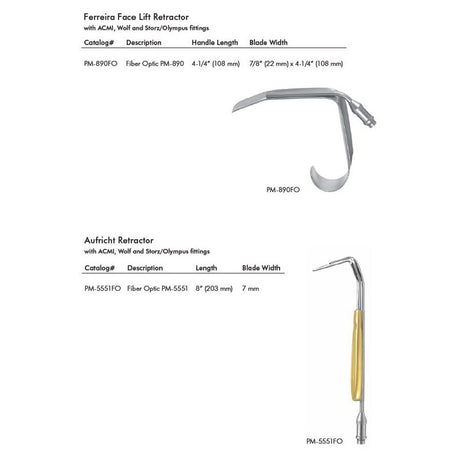 PADGETT Ferreira Rhytidectomy Retractor, 4-5/8" (117mm), Fiber Optic. MPN: PM-890FO - Image 2