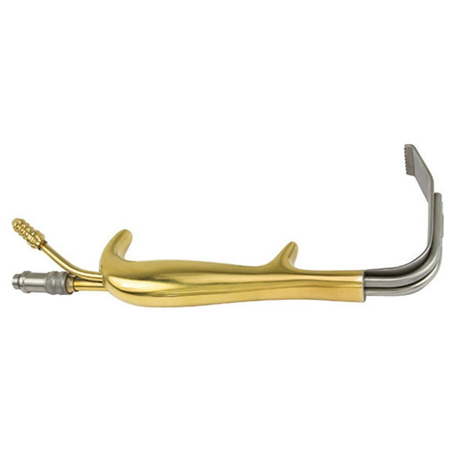 PADGETT TBTS-Style Retractor, Fiber Optic, 90mm x 24mm Blade, with Suction Port, with Teeth. MPN: PM-897FO