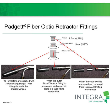 PADGETT TBTS-Style Retractor, Fiber Optic, with Suction Port, 3-1/2" (90mm) x 1-1/8" (30mm) Blade, with Teeth. MPN: PM-898FO - Image 3
